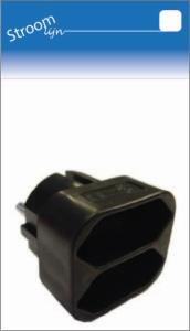 Enzo Randaarde stekkeradapter 2 x euro zwart 6675890