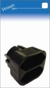 Randaarde stekkeradapter 2 x euro zwart - 6675890