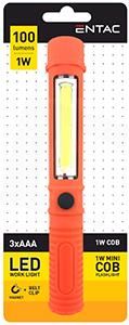 Entac LED werklamp 1W oranje 3xAAA - 5700245
