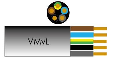 Enzo Kabel VMVL rond 5x1 5qmm wit 1227587