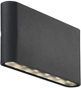 Enzo Nordlux LED Wandlamp Kinver zwart 12W 3000K IP54 4800980
