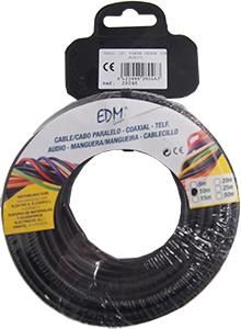 Kabel ovaal plat 2x1qmm zwart 10m - 1242083