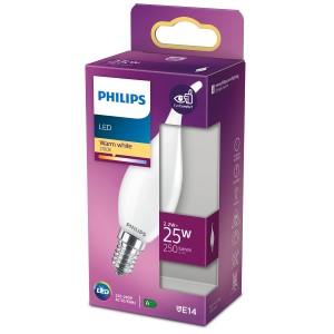 Philips LED tipkaars E14 2-25W 2700K filament mat blister 5100556