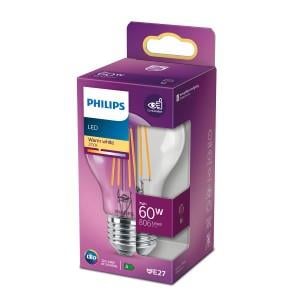 Philips LED GLS E27 7-60W 2700K filament helder blister 5102519