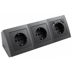 Enzo TCD 3V RA + 2x USB Bureau montage opbouw 6871967