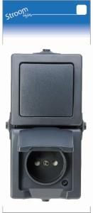 Kopp SWD opbouw combinatie RA wissel verticaal antraciet - 6628250