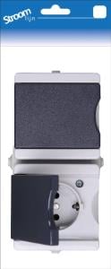Enzo Kopp SWD opbouw stopcontact RA dubbel horizontaal 6628120