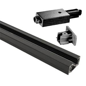 Enzo Nordlux Link Rail 1 fase 1 meter zwart incl aansluitstuk 5049110