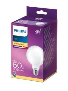 Philips LED Globe G93 E27 7-60W 2700K filament mat blister 5103263