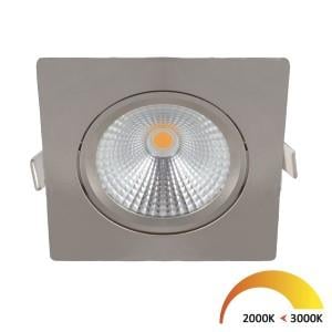 Enzo EcoDim LED inbouwspot 5W DimToWarm 85mm 36gr vierkant verstelbaar geschuurd staal LED4770