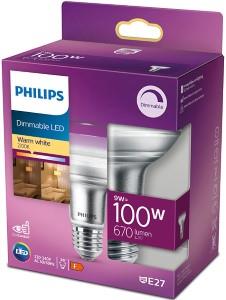 Philips LED spot R80 E27 9-100W 2700K dimbaar blister 5103360