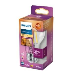 Philips LED GLS E27 3 4-40W filament helder WarmGlow blister 5102513