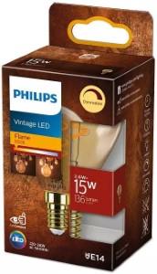 Philips LED kogel E14 2 6W-20W 2000K filament gold dimbaar blister 5101507