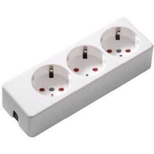 Enzo Tafelcontactdoos RA 3V langwerpig met kinderbeveiliging wit 6871812