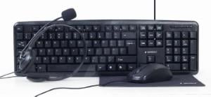 Enzo Gembird Thuiswerk set zwart toetsenbord muis+mat en headset 9510121