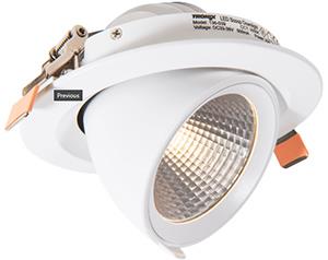 Enzo Tronix LED downlighter wit 18-30W 3000K banaan model 45gr LED2355