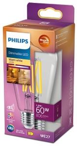 Philips LED ST64 E27 5,9-60W filament helder WarmGlow blister - 5102586