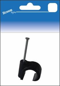 Enzo Kabelclips zwart rond 6mm 25 stuks 6613571