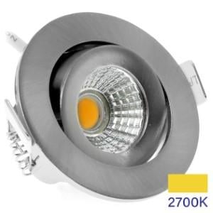 Enzo EcoDim LED inbouwspot 5W 2700K 62mm 60gr rond verstelbaar geschuurd staal LED4840