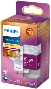 Philips LED spot MR16 GU5.3 12V 7-50W WarmGlow blister 5104280