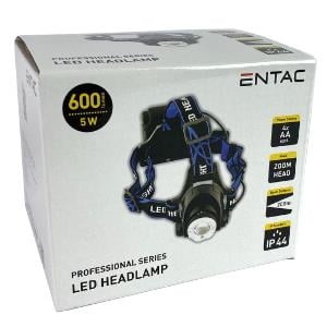 Enzo Entac LED hoofdlamp zoom 5W aluminium zwart 4xAA - 5700310