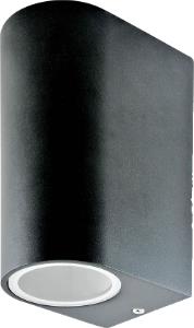 V-Tac Wandlamp aluminium 2xGU10 IP44 zwart - 5086008