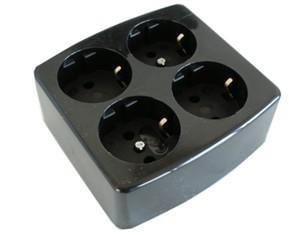 Enzo Tafelcontactdoos RA 4V vierkant ZWART PQ 6871920