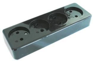 Enzo Tafelcontactdoos 4V langwerpig zwart 6871160