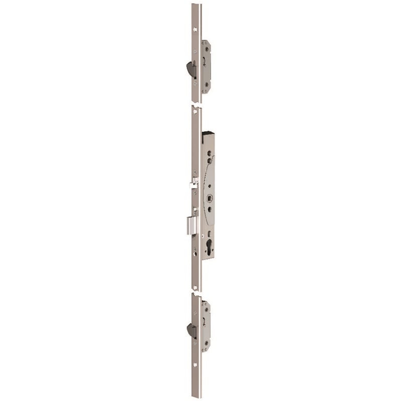 ABLOY EL466 Veiligheidspaniekmeerpuntssluiting | enkelzijdig krukgestuurd | zelfvergrendelend | SKG*** | DM35mm | PC92mm | voorplaat RVS 24x2000mm