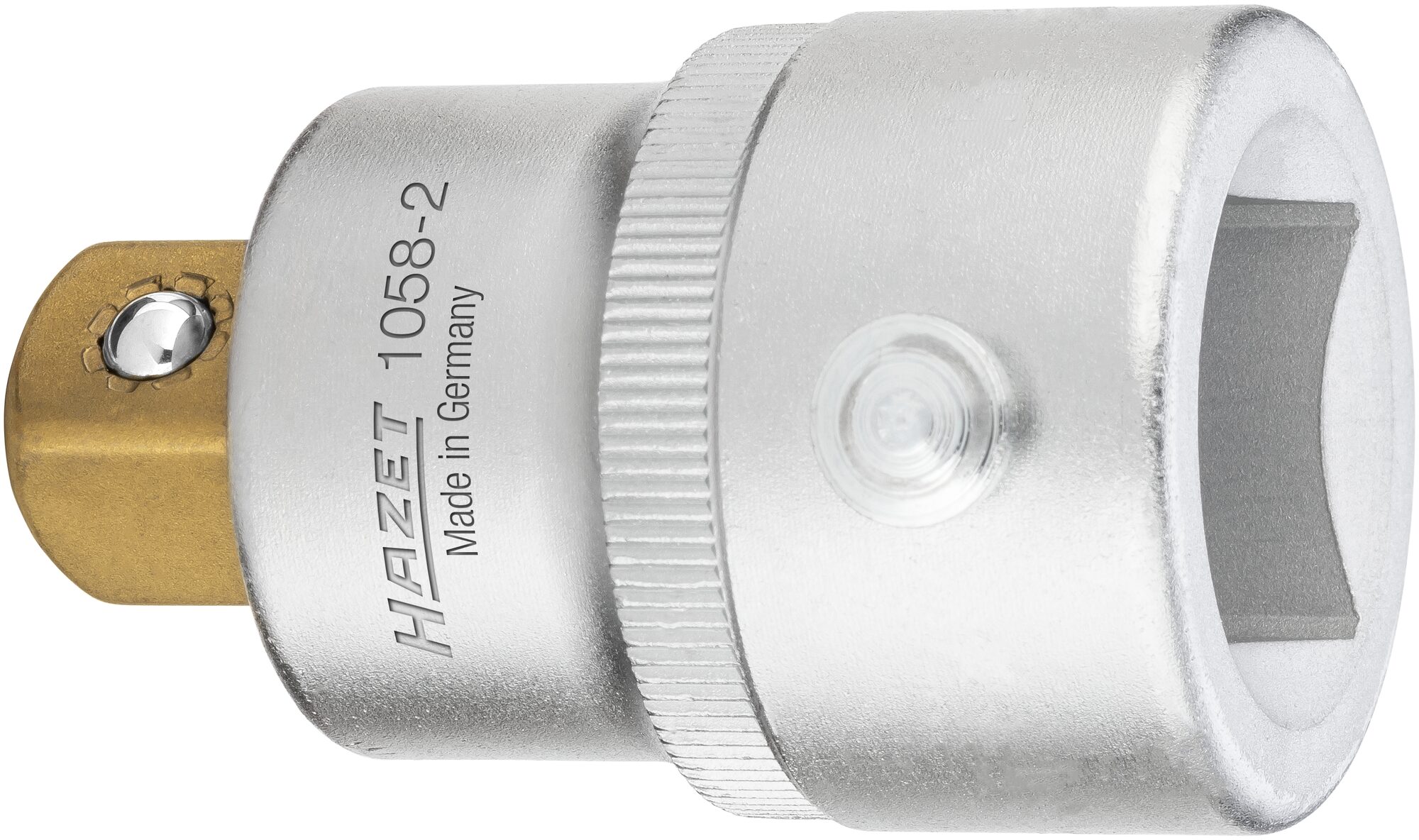 HAZET Verloopstuk 1058-2 · 3/4 inch (20 mm) vierkant hol · 1/2 inch (12,5 mm) vierkant massief · Lengte: 52,3 mm