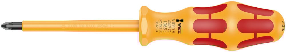Wera 1065 i PZ VDE-geïsoleerde Kraftform Pozidriv schroevendraaier, PZ 2 x 100 mm - 05051613001
