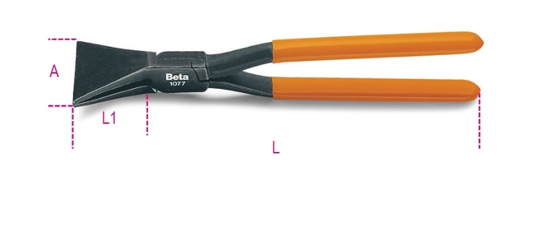 Beta Plaatbuigtang, recht model PVC handgreep 1077 280 - 010770026