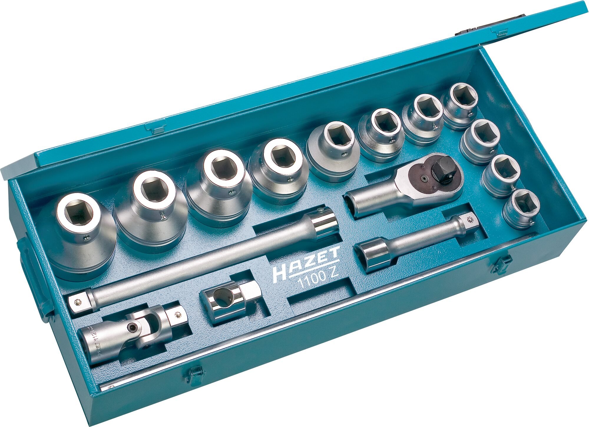 HAZET Dopsleutelset 1100Z · 1 inch (25 mm) vierkant hol · Buitentwaalfkant profiel · 17-delig · 32 - 80