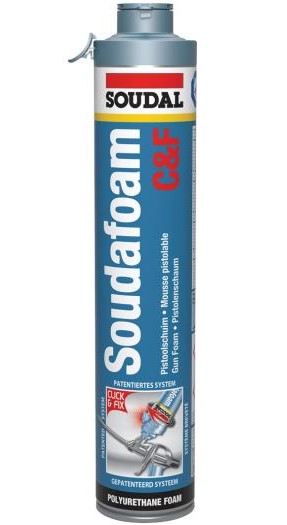 Soudal - Soudafoam Click & Fix Recy Incl Statiegeld | PU Schuim | Champagne | 750 ml - 110240