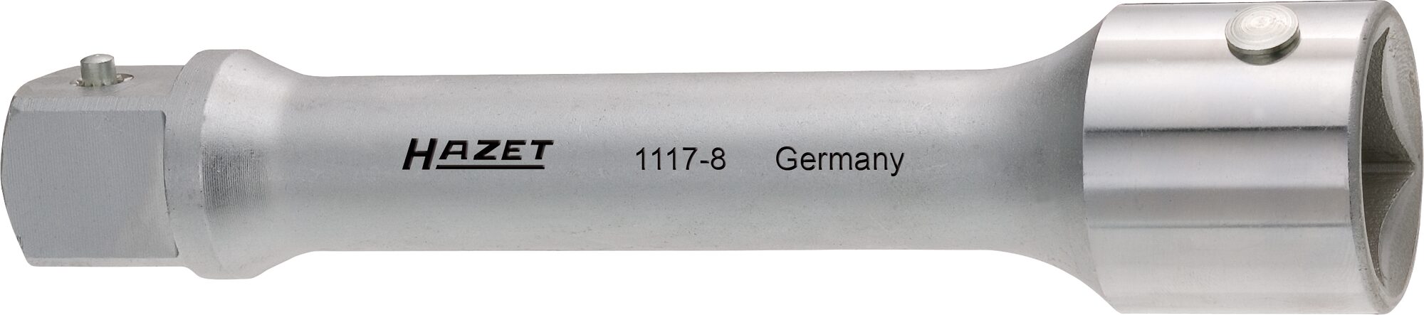 HAZET Verlengstuk 1117-8 · 1 inch (25 mm) vierkant hol · 1 inch (25 mm) vierkant massief · Lengte: 200 mm
