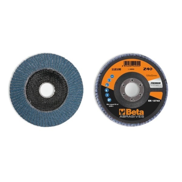 Beta 11210B 60 Lamellen slijpschijf met zirkonium schuurmateriaal | glasfiber steunschijf | enkele lamel constructie | 10 stuks - 112100106 112100106