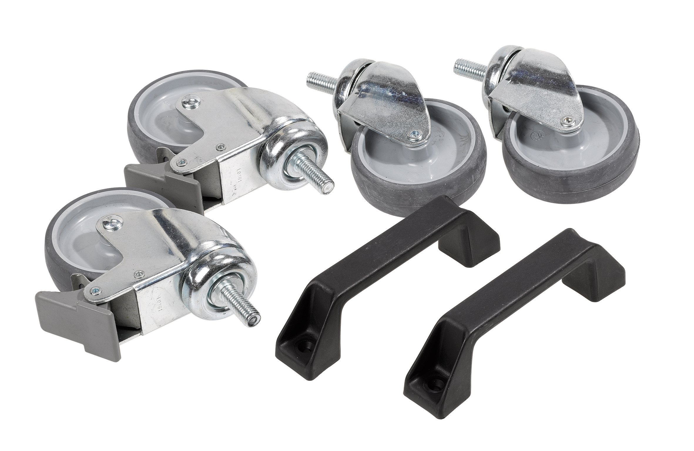 Raaco Set van 4 zwenkwielen + handgreep H&C-BRAK - 112369 112369