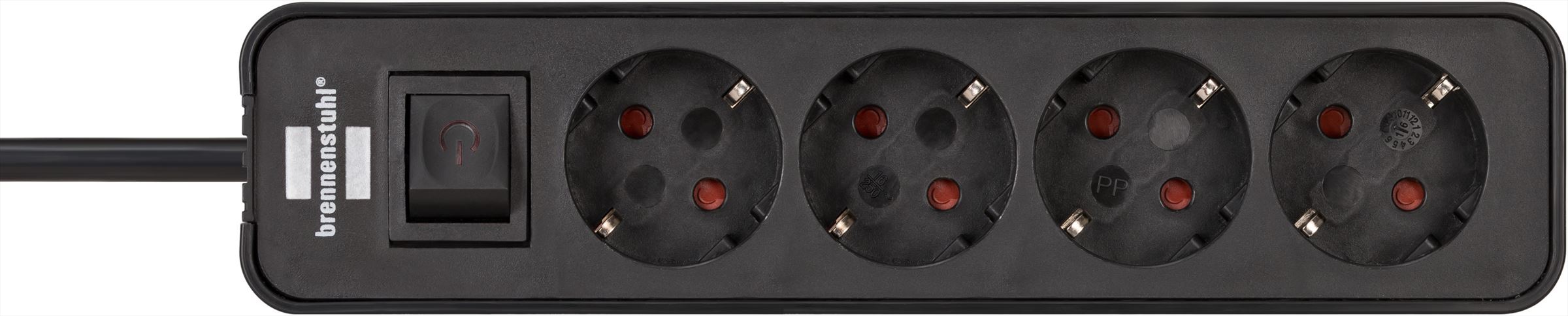 Brennenstuhl Ecolor stekkerdoos 4-voudig zwart 1,5m H05VV-F 3G1,5 - 1153240000