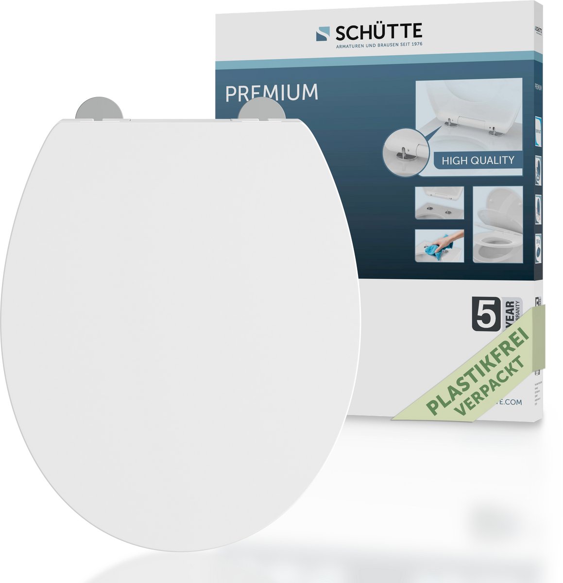 Schutte Duroplast WC-zitting | Wit | Met valrem en afneembaar - 82630 afbeelding