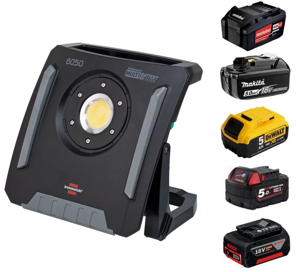 Brennenstuhl 1173140600 | Multi Batterij LED Bouwlamp | Hybride | 6050 MH | 6200 lm | IP65 | Zonder accu - 1173140600