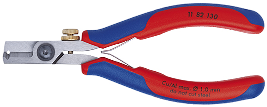 Knipex Elektronica-afstripschaar met meer-componentengrepen 130 mm - 1182130