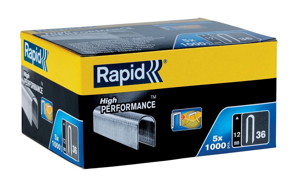 Rapid Nr. 36 kabelnieten 12 mm, 5x1.000 stuks - 11885110 - 11885110