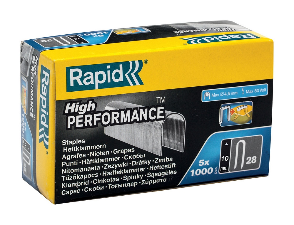 Rapid Nr. 28 kabelnieten 10 mm, 5x1.000 stuks - 11893510 - 11893510