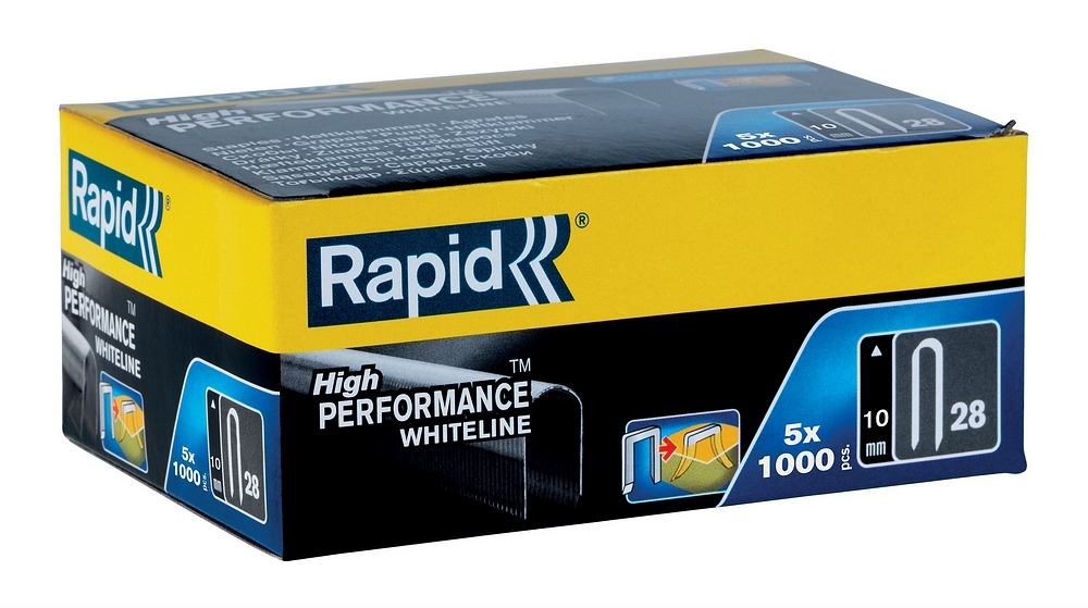 Rapid Nr. 28 kabelnieten wit 10 mm, 5x1.000 stuks - 11893511 - 11893511