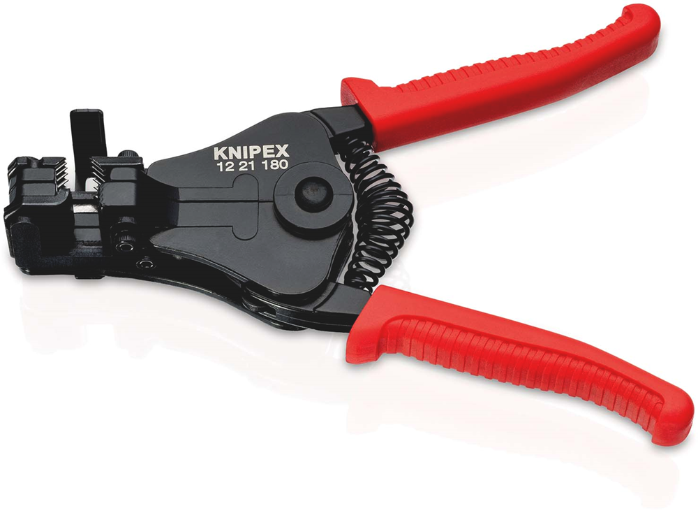 Knipex Afstriptang met precisie geslepen messen | Kunststof bekleed | Zwart gelakt | Lengte 180 mm - 12 21 180 EAN
