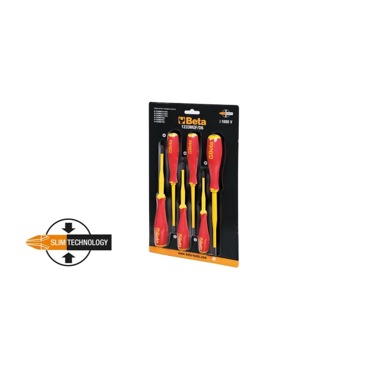 Beta 1233MQF/D6 Set 6 Slim Schroevendraaiers - 012330606 afbeelding