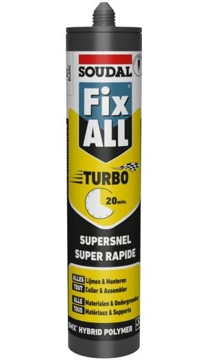 Soudal Fix - All Turbo | Lijmkit | Zwart | 290 ml - 124806