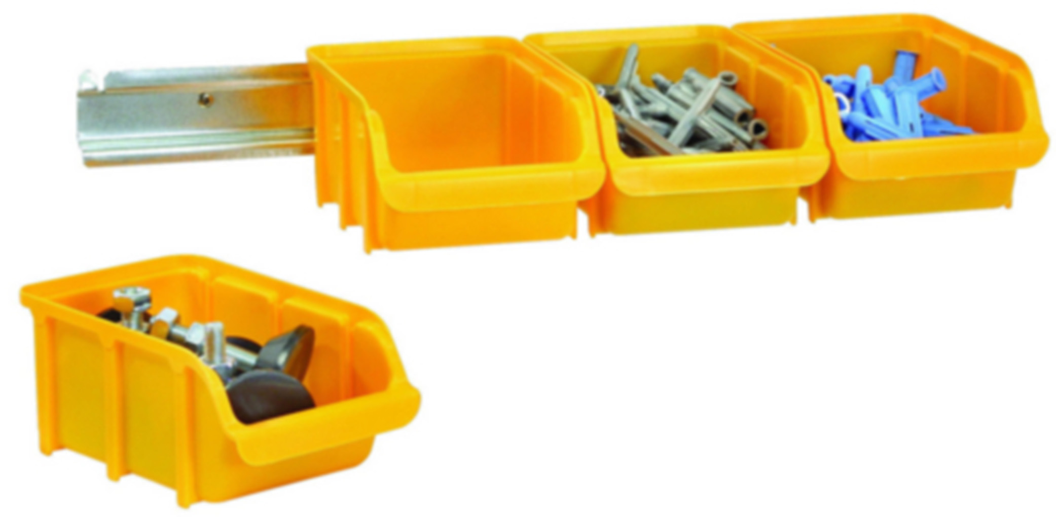 Raaco DIY Stapelbak 2 op rail geel 4E2R - 124867 124867