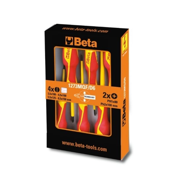 Beta 1273MQF/D6 Set van 6 dunne schroevendraaiers - 012730606 012730606