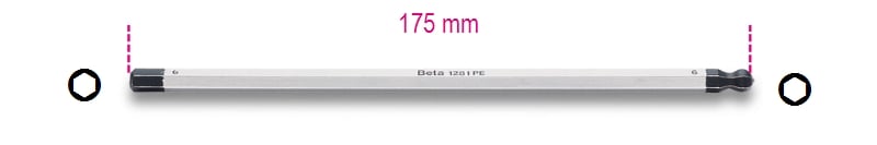Beta Omkeerbare schroevendraaier klingen voor inbus schroeven 1281PE 4 - 012810344